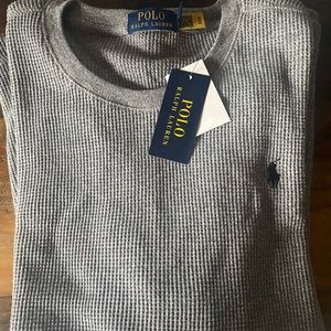 POLO Mens XL Waffle Knit Crew Neck long sleeve shirt